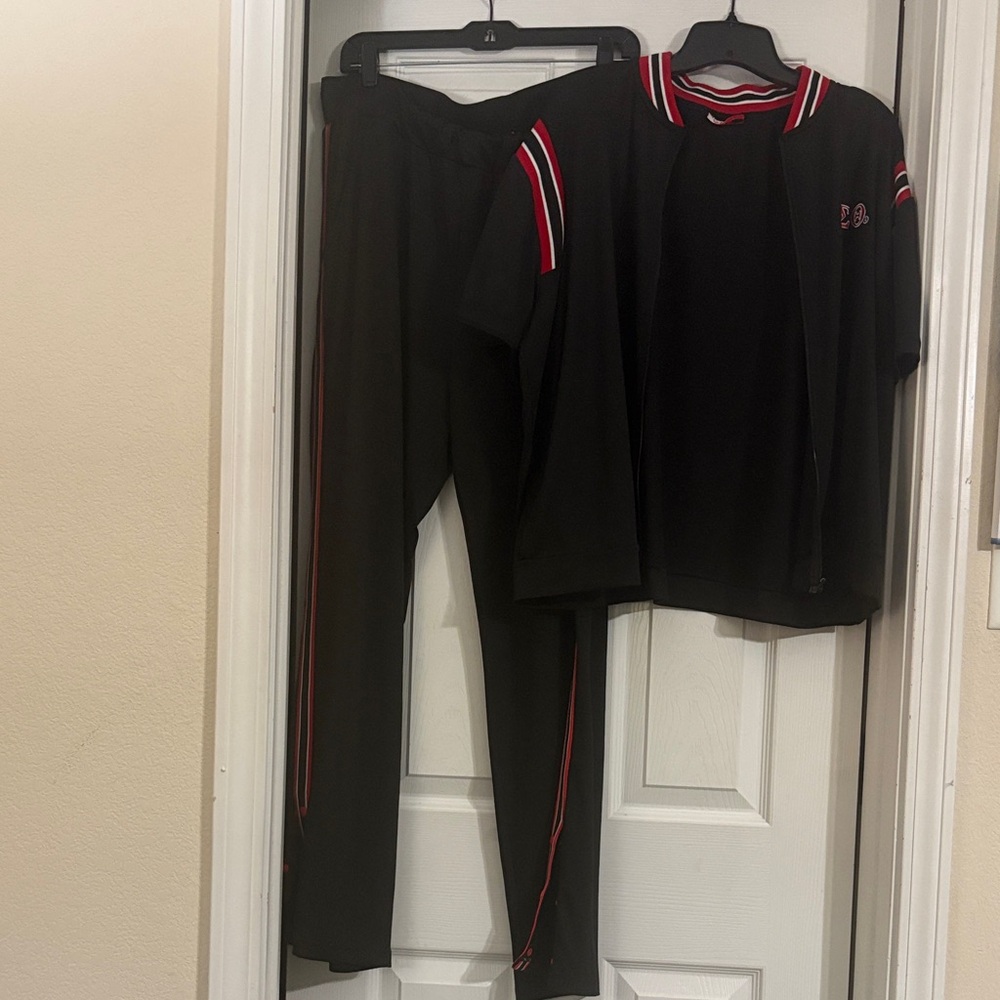 Delta Sigma Theta Black and Red Athletic Suit
